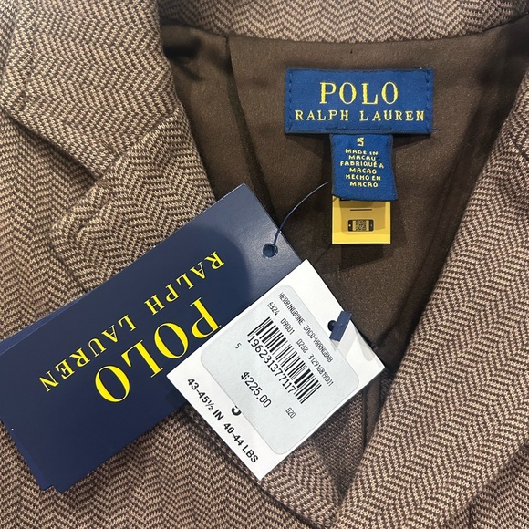 Polo Ralph Lauren Herringbone Cotton Blend Blazer NWT Size 5t Jaquard Kids - Picture 3 of 6